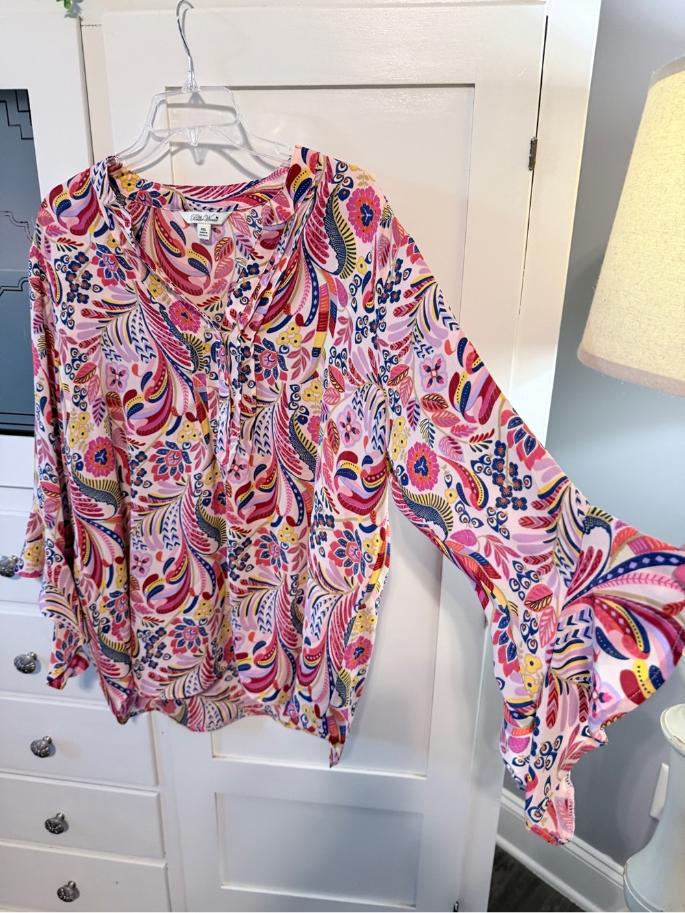 The Pioneer Woman Pink Floral Paisley Button-Front Blouse - Picture 3 of 6